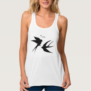 Schwalben Vögel Silhouetten Thunder_Cove Tank Top