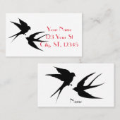 Schwalben Vögel Silhouetten Thunder_Cove Visitenkarte (Vorne/Hinten)