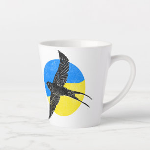 Schwalbenschwanz auf Blau und Gelb, ukrainisches D Milchtasse