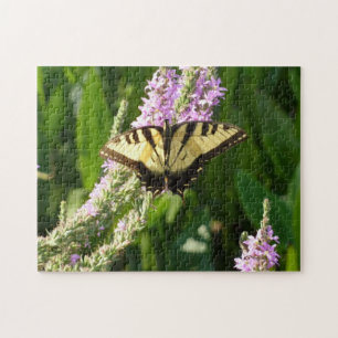 Schwalbenschwanz auf lila Wildblumen Puzzle