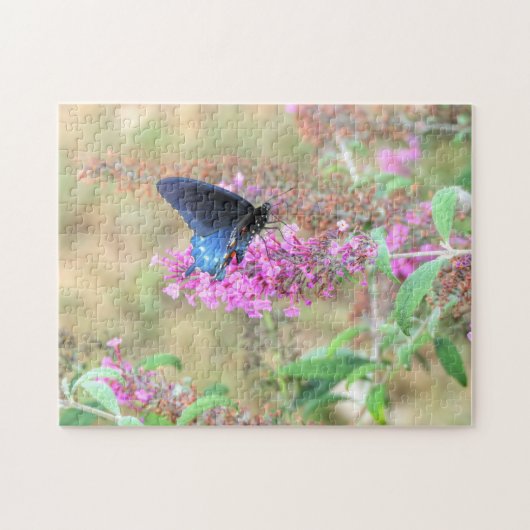Schwalbenschwanz auf Schmetterlingsflieder Puzzle (Horizontal)