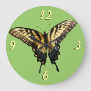 Schwalbenschwanz Schmetterling III Schönes Farbige Große Wanduhr
