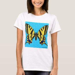 Schwalbenschwanz (weiß) - Basic T-Shirt für Damen