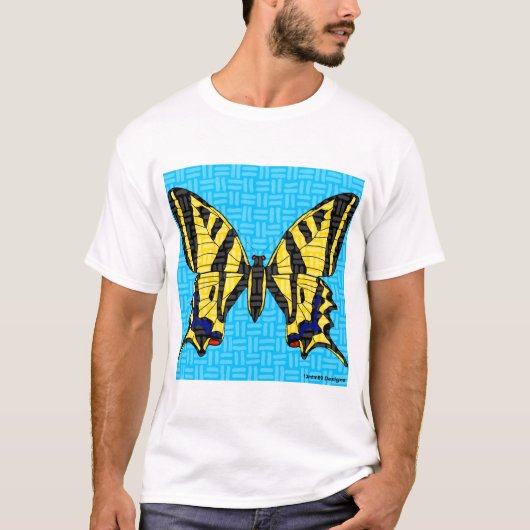 Schwalbenschwanz (weiß) - Herren Basic T-Shirt Lei (Vorderseite)