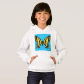 Schwalbenschwanz (weiß) - Mädchen Pullover Kapuzen (Vorne ganz)