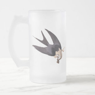 Schwalbenschwanzbussard mit Schlange Vintage Audub Mattglas Bierglas