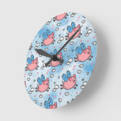 Schwallschweine Runde Wanduhr (Winkel)