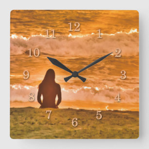 SCHWAMI QUADRATISCHE WANDUHR