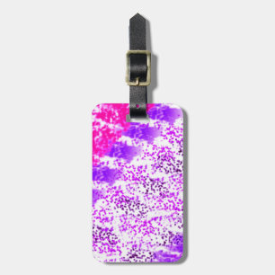 Schwammdruck Rosa/Lila/Schwarz Gepäckanhänger