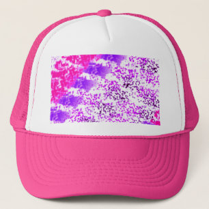 Schwammdruck Rosa/Lila/Schwarz Truckerkappe