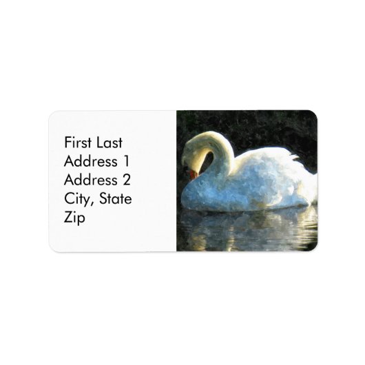 Schwan Adressaufkleber (Vorne)