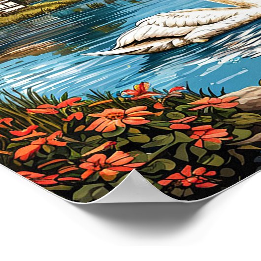 Schwan am See Poster (Ecke)