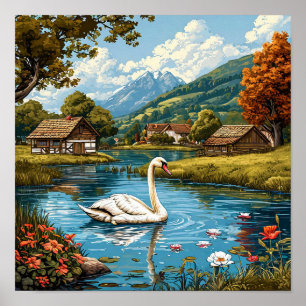 Schwan am See Poster