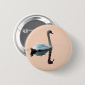 Schwan am Sonnenuntergang-Knopf Button (Vorne & Hinten)
