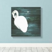 Schwan am Teich Leinwanddruck (Insitu (Holzboden))