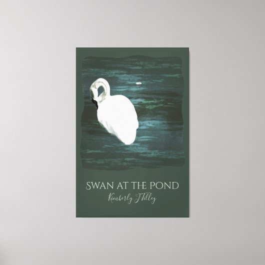 Schwan am Teich Leinwanddruck (Vorderseite)