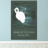 Schwan am Teich Leinwanddruck (Insitu (Holzboden))