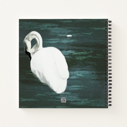 Schwan am Teich Notizblock (Rückseite)
