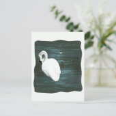 Schwan am Teich Postkarte (Stehend Vorderseite)