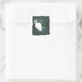 Schwan am Teich Quadratischer Aufkleber (Tasche)