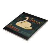 Schwan-Apfel-Frucht-Kisten-Aufkleber KRW Vintager Fliese (Seite)