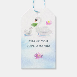 Schwan-Aquarell-Baby-Party Geschenkanhänger