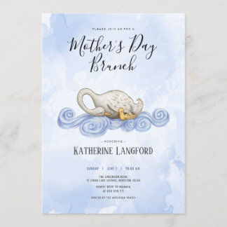 Schwan Aquarell Mutter Tagesbrunch Einladung