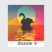 Schwan Aufkleber (Blatt)