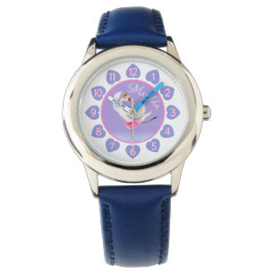 Schwan Ballerina auf See Aquarell Whimsy lila Armbanduhr