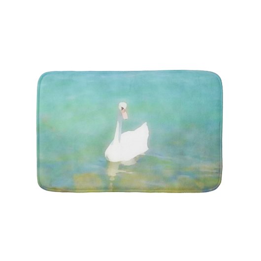 Schwan bei Plattensee - Aquarell no2 Badematte (Vorderseite)