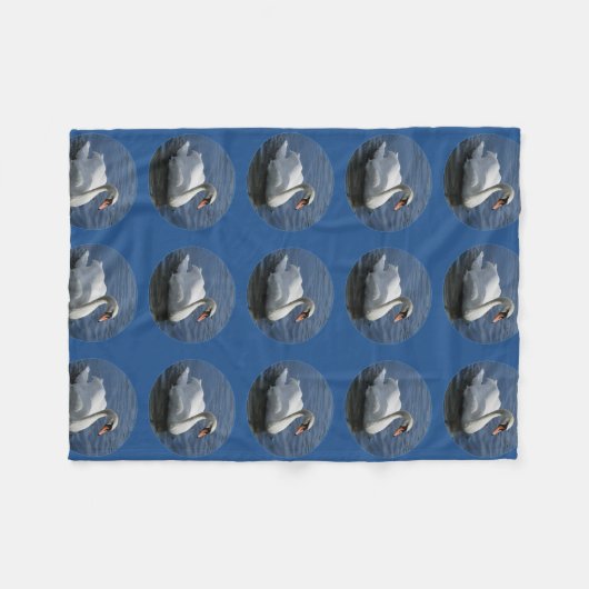 Schwan-blaue Fleece-Decke Fleecedecke (Vorderseite (Horizontal))