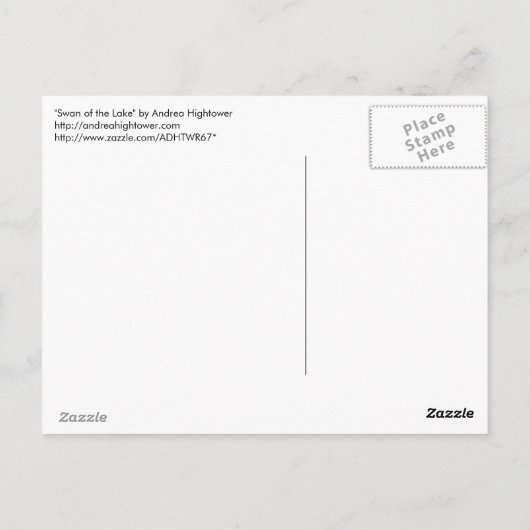 Schwan des Sees Postkarte (Rückseite)