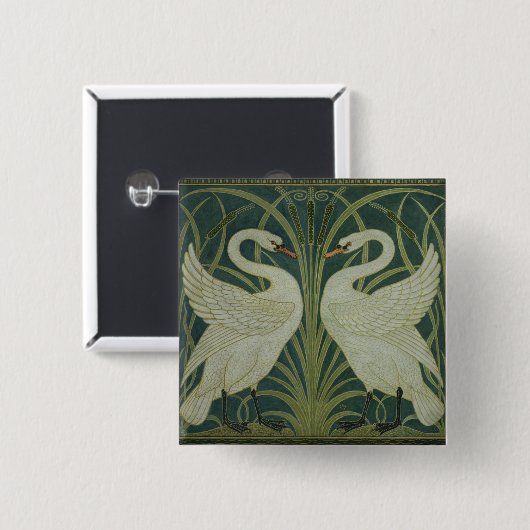 "Schwan-, Eile- und Iris" Tapetenentwurf Button (Vorne & Hinten)