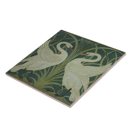 "Schwan-, Eile- und Iris" Tapetenentwurf Fliese (Seite)