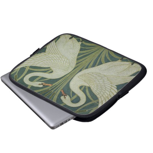 "Schwan-, Eile- und Iris" Tapetenentwurf Laptopschutzhülle (Vorne Knopf)