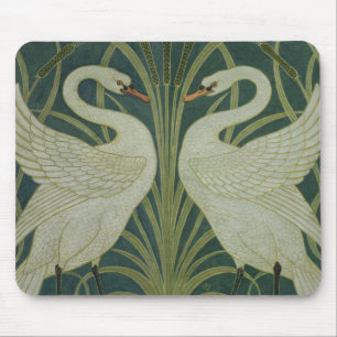 "Schwan-, Eile- und Iris" Tapetenentwurf Mousepad