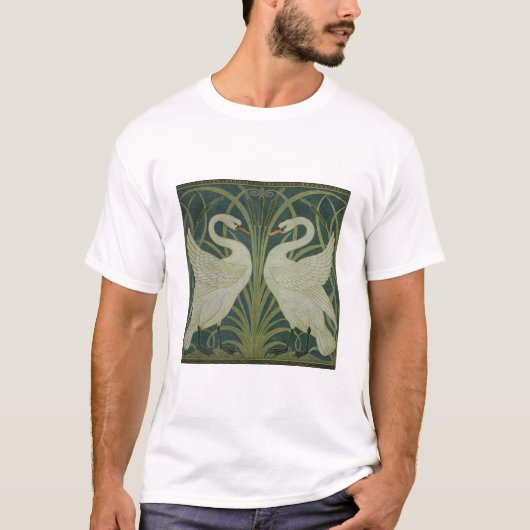 "Schwan-, Eile- und Iris" Tapetenentwurf T-Shirt (Vorderseite)