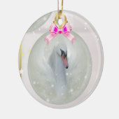 Schwan-Flitter in der Weihnachtsverzierung Keramik Ornament (Links)