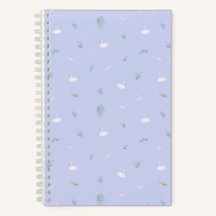 Schwan Floral Blau Notizblock