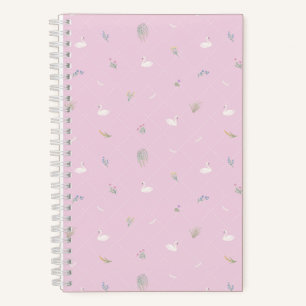 Schwan Floral Rosa Notizblock