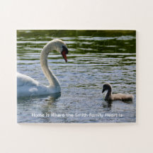 Schwan & Fluffiges Cygnet-Foto Personalisiertes Pu