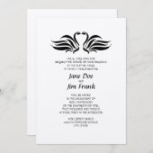 Schwan-formale katholische Hochzeits-Einladung Einladung (Vorne/Hinten)