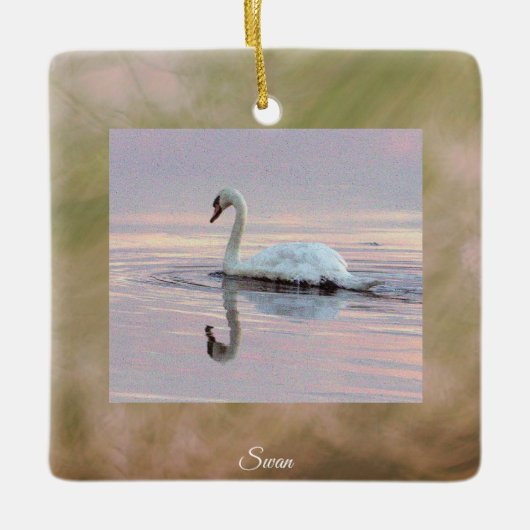 Schwan Foto Ornament (Vorderseite)