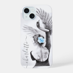 Schwan Frau Tänzerin Elegante Ballet Surreal Kunst iPhone 15 Hülle