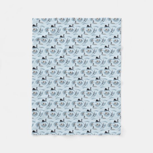 Schwan Frenzy Fleece-Decke (Hellblau) Fleecedecke (Vorderseite)