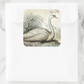 Schwan Grafik Quadratischer Aufkleber (Tasche)