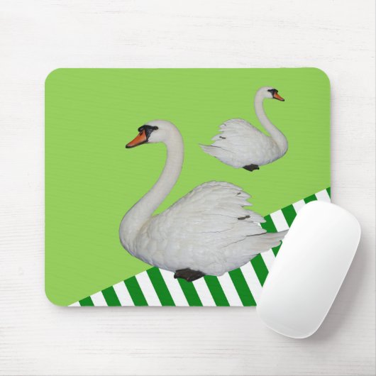 Schwan Green Stripe Maus Pad! Mousepad (Mit Mouse)