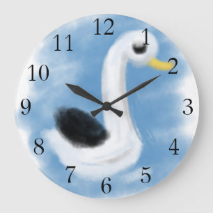 Schwan Große Wanduhr