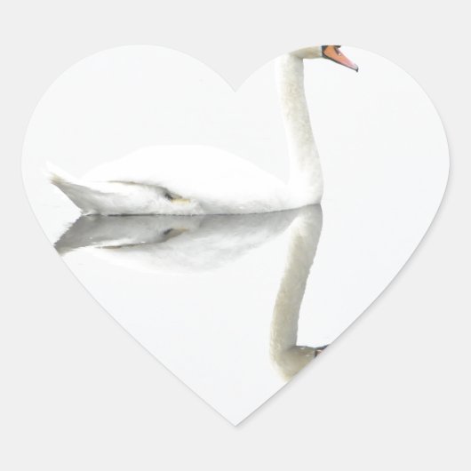Schwan Herz-Aufkleber (Vorderseite)