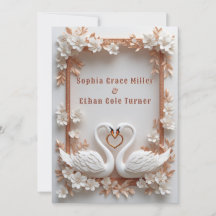 💍 Schwan-Herz-Hochzeitsdekoration mit floralem Ra